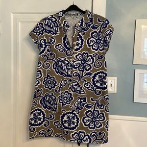 EUC Boden cotton dress with collar and button placket